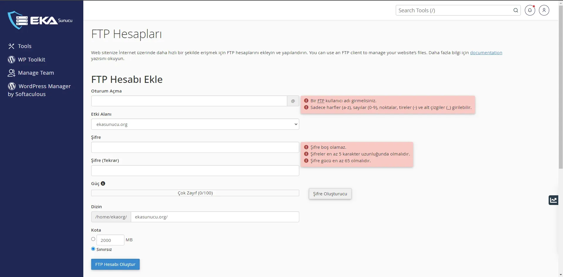 cPanel Üzerinden FTP Hesabı Nasıl Oluşturulur?